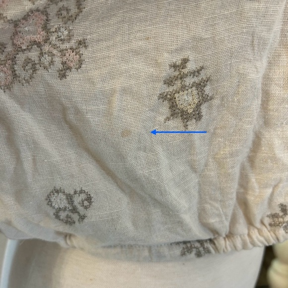 Free people heavily Embroidered V-Neck Boho Top puff sleeve top xs - Picture 16 of 16